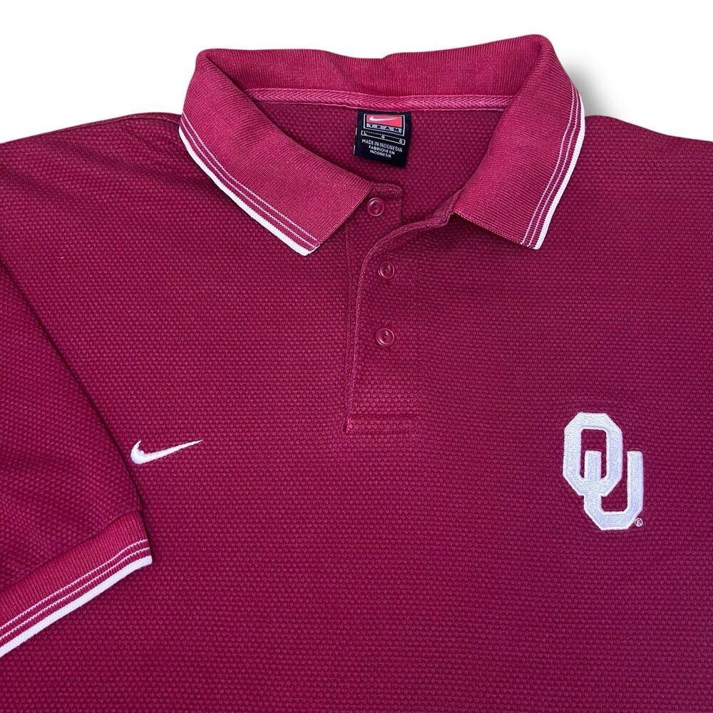 Nike Oklahoma Sooners Shirt Mens‎ LG Polo Short Sleeve